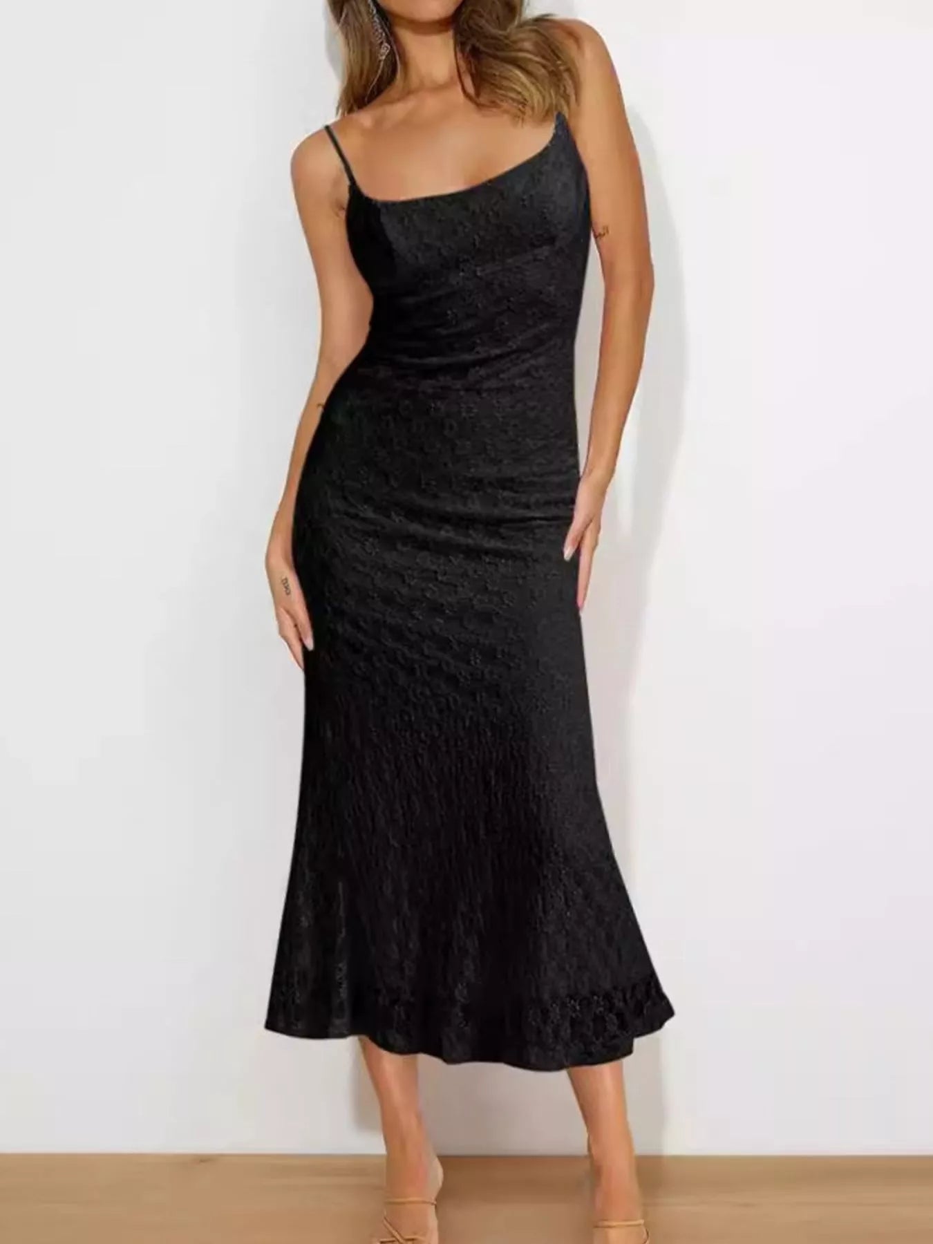 Scoop Neck Midi Cami Dress