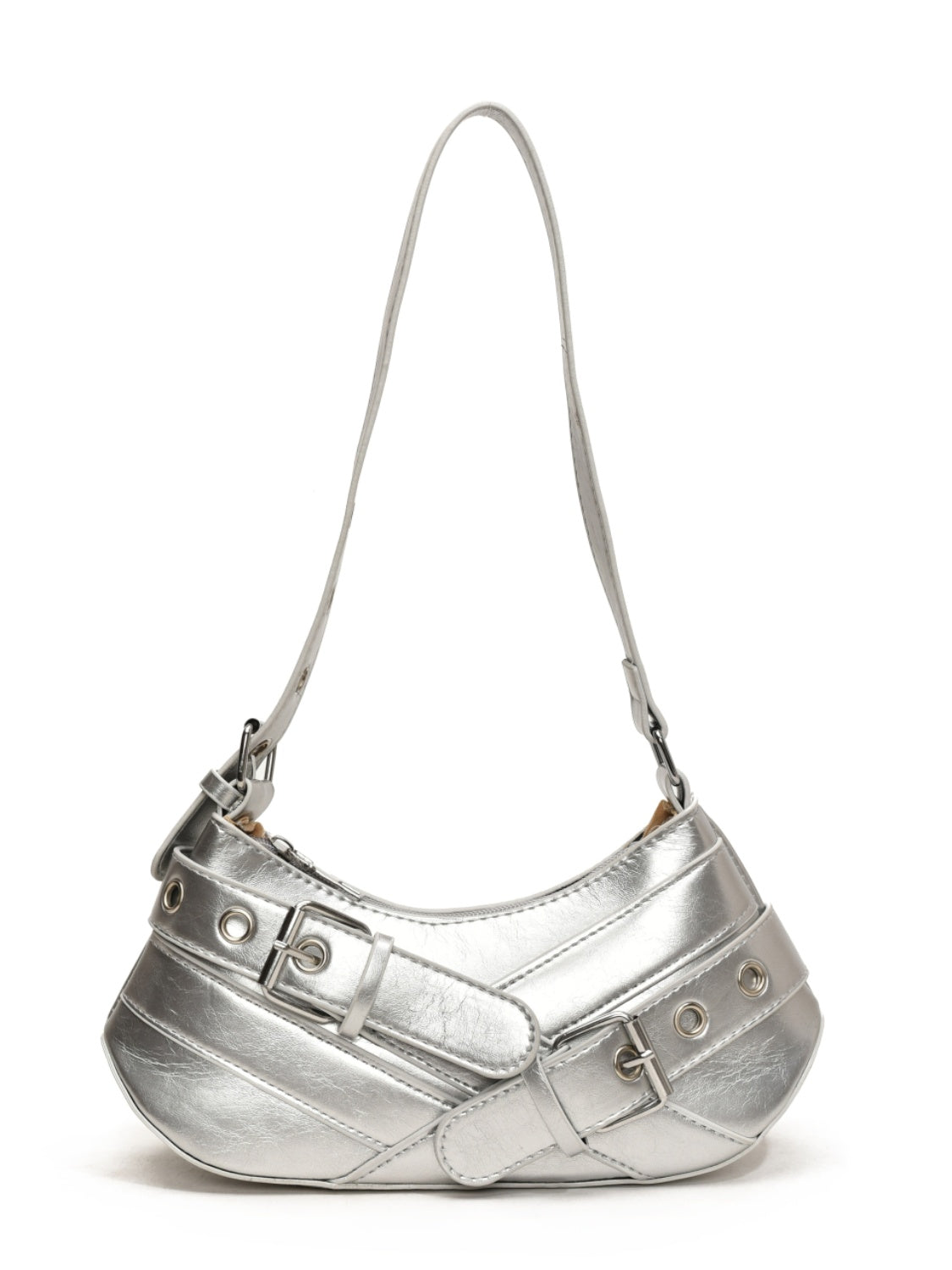 PU Leather Buckle Shoulder Bag