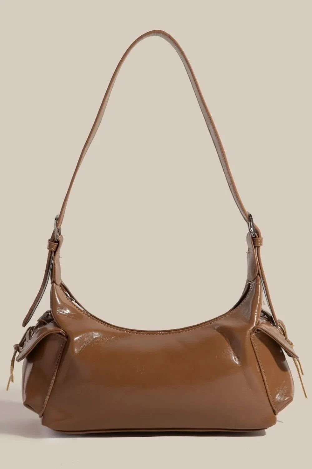 Fame Braided Accent Double Pocket Shoulder Bag