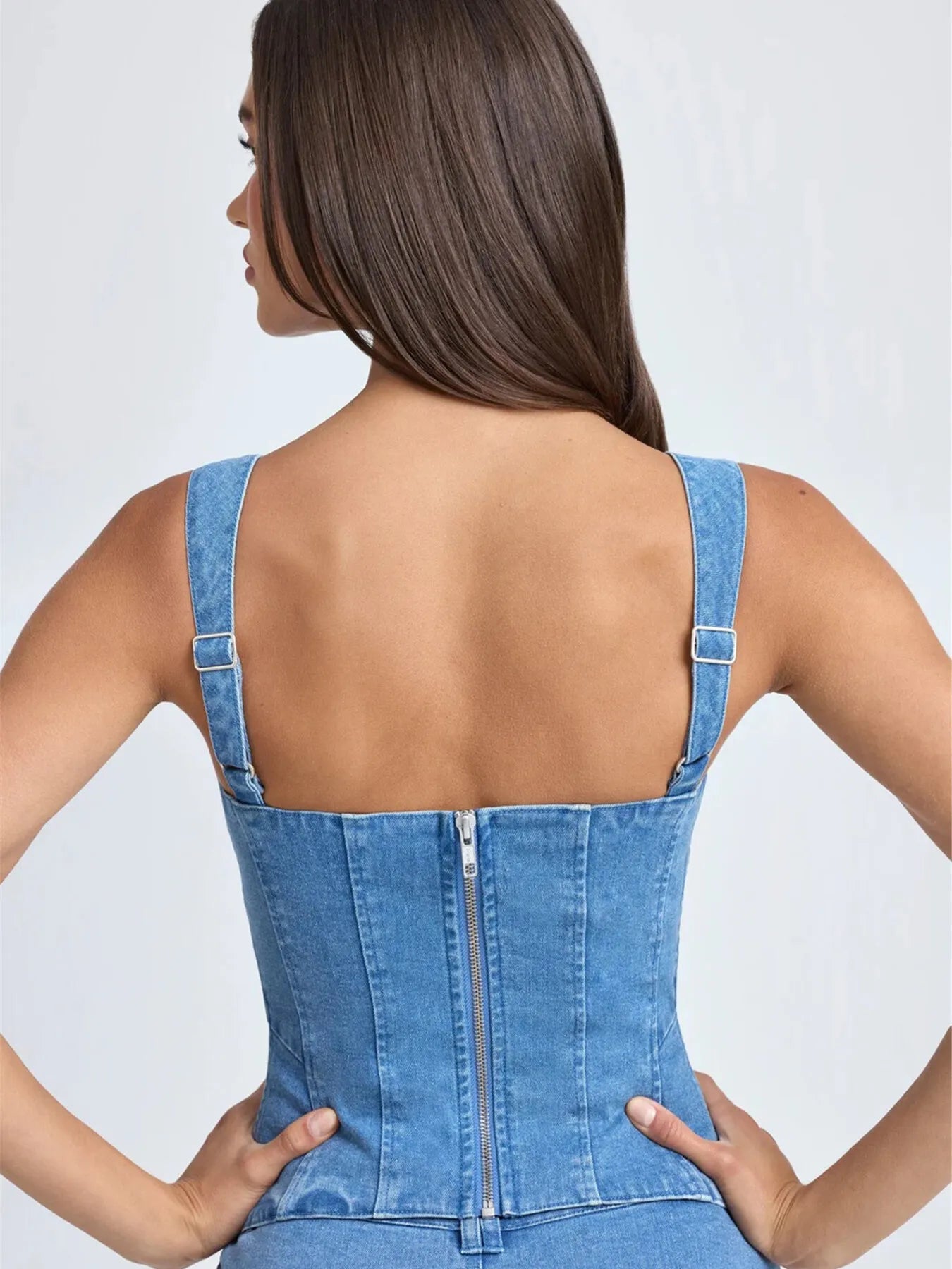 Lace-Up Denim Cami
